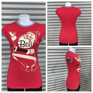🛍️L.O.L. Vintage red believe Santa Clause top